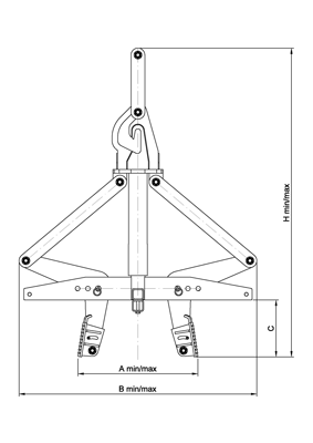 Automatyczny uchwyt do zwężek betonowych typ 2UBX–Z rysunek 