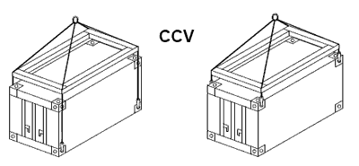 Hak do kontenerów CCV przykład mocowania rys.