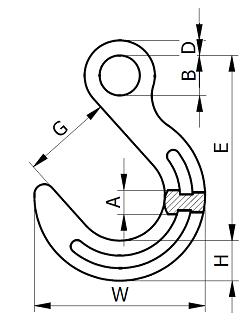 Hak kontenerowy FE PN-EN 1677-1  rys.