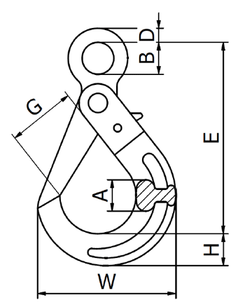 Hak z uchem i klamrą LE klasy 8 wg PN-EN 1677-3