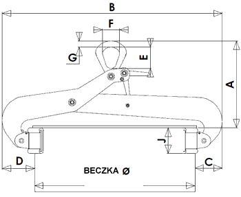 rys. VFR - półautomatyczny chwytak do beczek stojących